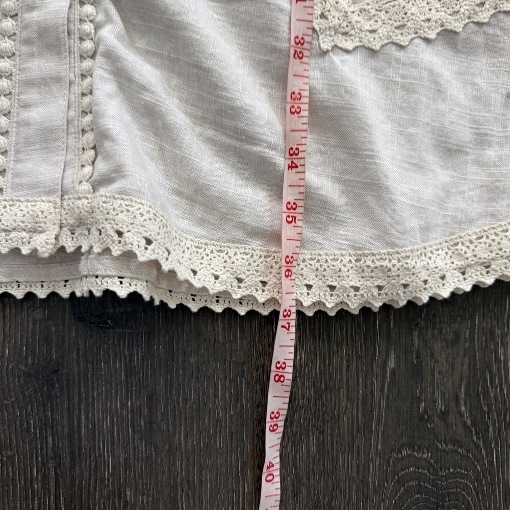 Calypso St Barth NWT Linen Blend Crochet Belted Shirt Dress Bird Resort Luxury - Picture 13 of 14